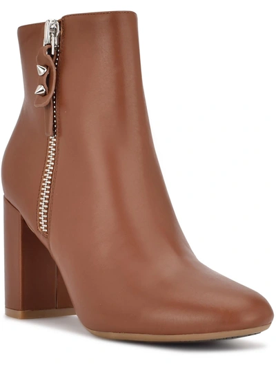 Shop Nine West Takes 9x9 Womens Leather Ankle Booties In Brown