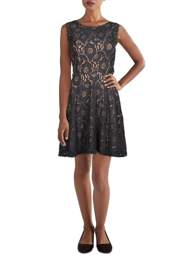 Shop City Studio Juniors Womens Lace Fit & Flare Party Dress In Multi