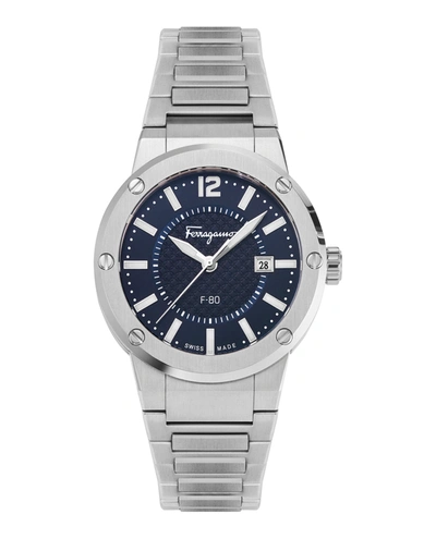 Shop Ferragamo F-80 Bracelet Watch In Silver