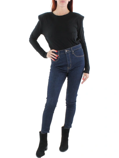 Shop Danielle Bernstein Womens Cotton Open Back Bodysuit In Black
