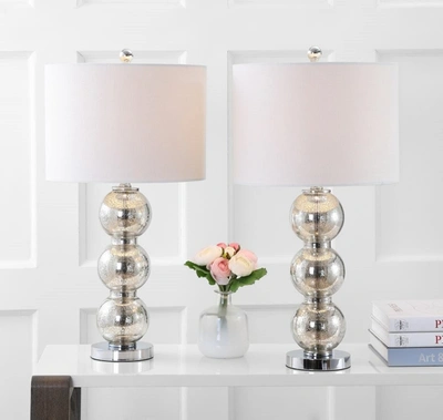 Jonathan Y Bella 27 In Glass Triple-sphere Led Table Lamp (set Of 2)