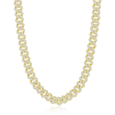 Shop Simona Sterling Silver 8mm Micro Pave Monaco Chain - Gold Plated