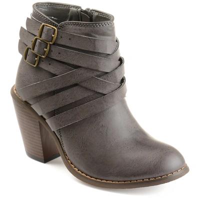 Shop Journee Collection Collection Women's Strap Bootie In Grey