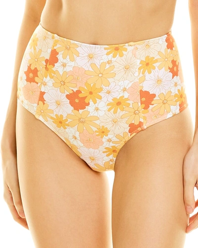 Shop Charlie Holiday Marty High-waist Bikini Bottom In Yellow