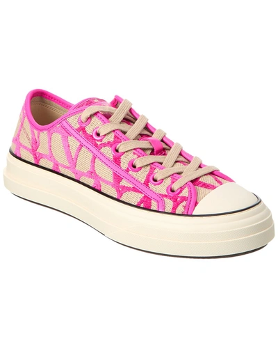Shop Valentino Toile Iconographe Canvas & Leather Sneaker In Pink
