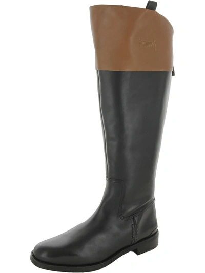 Shop Franco Sarto Womens Leather Almond Toe Knee-high Boots In Black