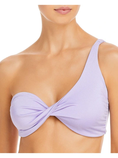 Shop Baobab Ola Womens Boning One Shoulder Bikini Swim Top In Purple