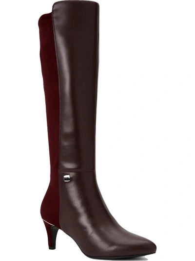 Shop Alfani Hakuu Womens Zipper Pointed Toe Knee-high Boots In Red