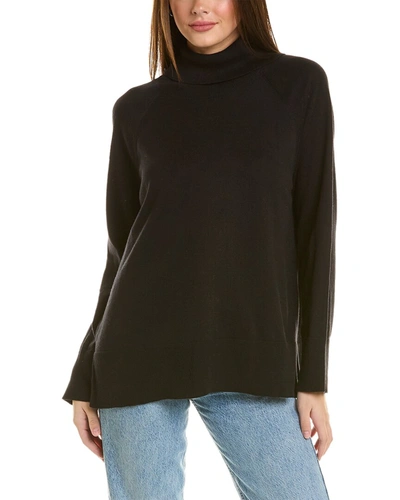 Shop Hannah Rose Live-in Cashmere-blend Turtleneck Sweater In Black