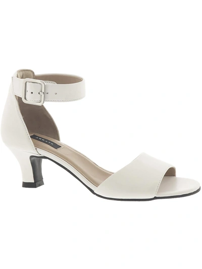 Shop Array Praise Womens Leather Ankle Strap Heels In White