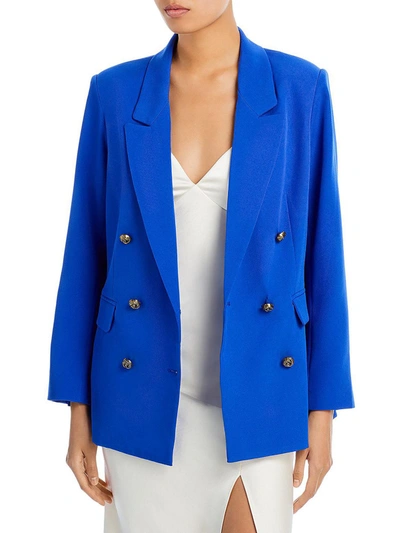 Shop Aqua Womens Twill Business Two-button Blazer In Blue
