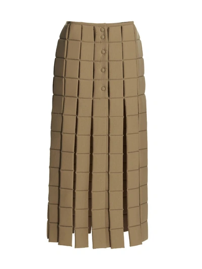 Shop A.w.a.k.e. Mode Cut-out Padded Skirt In Beige