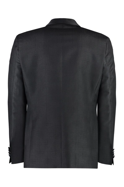 Shop Hugo Boss Boss Single-breasted Virgin Wool Jacket In Black