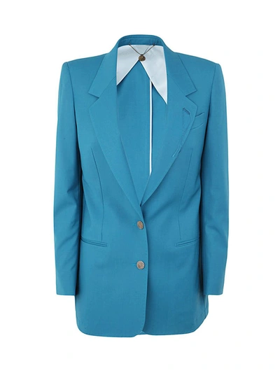 Shop Maurizio Miri Single Breasted Straight Blazer Clothing In Blue