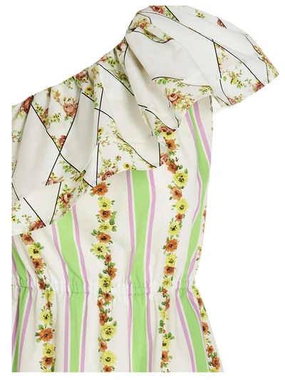 Shop Msgm Floral Printed Dress In Multicolor