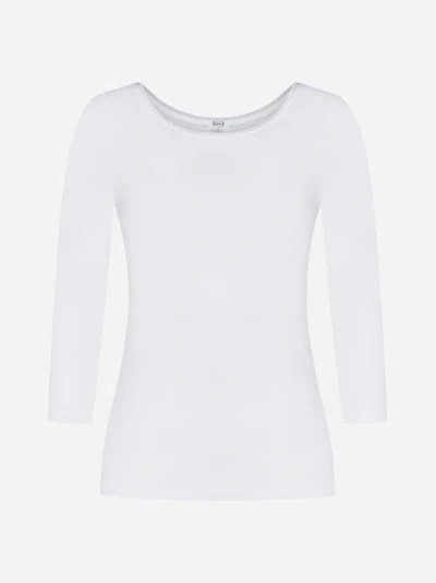 Shop Wolford Cordoba Cotton-blend Top In White