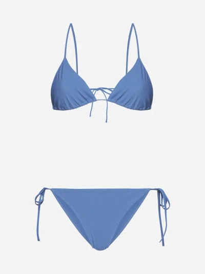 Shop Lido Venti Self-tie Bikini In Mid Blue