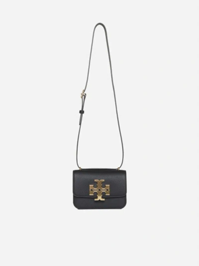 Shop Tory Burch Eleanor Pebbled Convertible Small Bag In Black