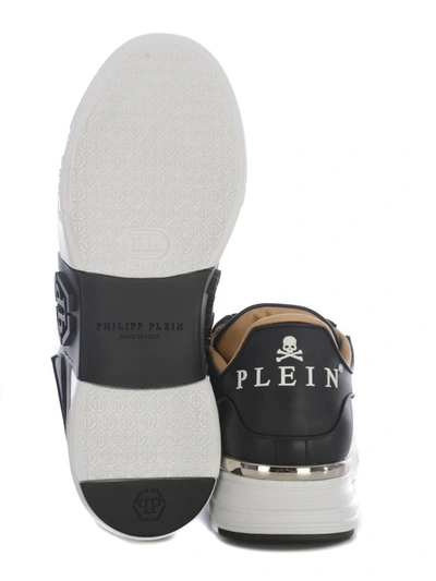 Philipp Plein Leather Sneakers With Distinctive Logo Detail In Black