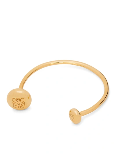 Loewe Anagram Pebble Bangle In Sterling Silver In Gold