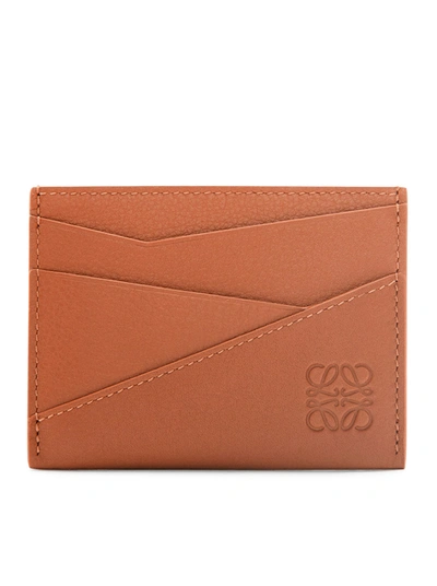 Shop Loewe Simple Puzzle Card Holder In Classic Calfskin In Brown