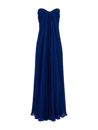 Shop Alexander Mcqueen Women`s Evening Bustier Dress In Electric Navy Blue