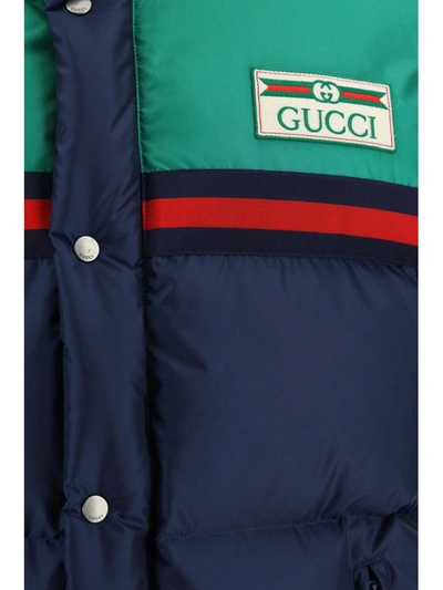 Shop Gucci Down Jackets In Midnight Sky/mix