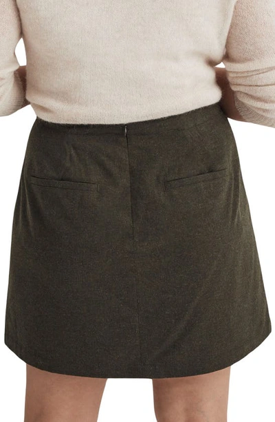 Shop Madewell Wool-blend Cargo Mini Skirt In Green