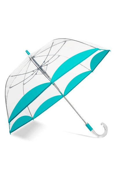 Shop Shedrain Clear Dome Bubble Umbrella In Turquoise