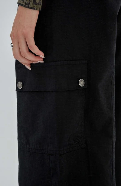 Guess Originals Go Utility Cotton Denim Cargo Pants In Black