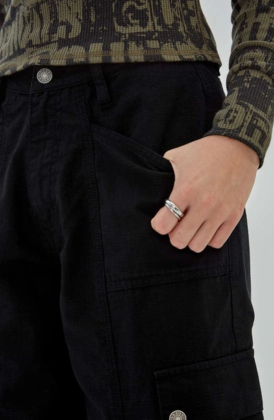 Guess Originals Go Utility Cotton Denim Cargo Pants In Black