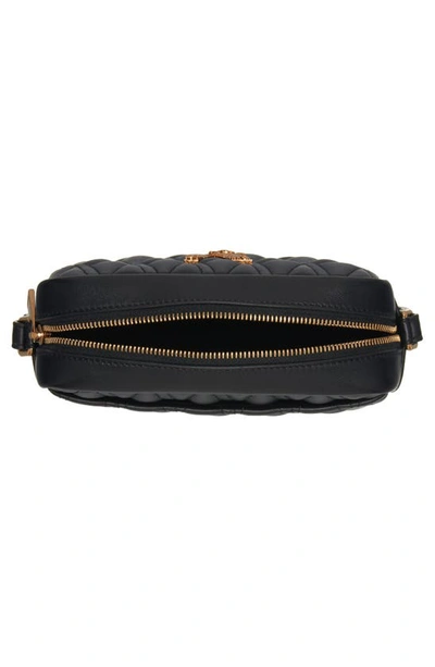 Shop Versace Virtus Quilted Leather Camera Bag In Black/  Gold
