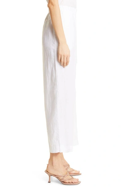 Shop Masai Copenhagen Parini Linen Pull-on Pants In White Solid
