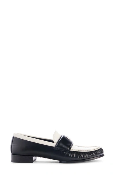 Shop Givenchy 4g Bicolor Loafer In Black/ White
