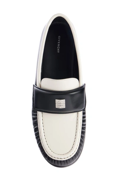 Shop Givenchy 4g Bicolor Loafer In Black/ White