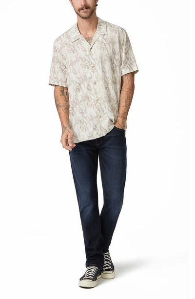 Shop Paige Landon Print Short Sleeve Button-up Shirt In Morning Frost Multi