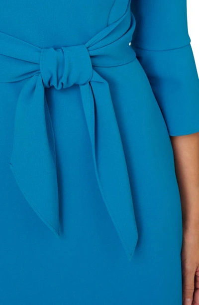 Shop Adrianna Papell Tie Front Sheath Dress In Deep Cerulean