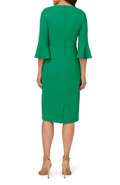 Shop Adrianna Papell Tie Front Sheath Dress In Vivid Green