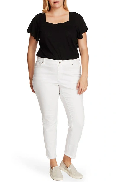 Shop Vince Camuto Fray Hem Jeans In Ultra White