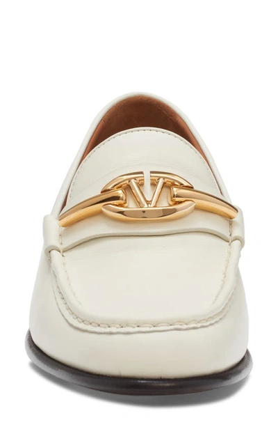 Shop Valentino Vlogo Gate Loafer In Ivory