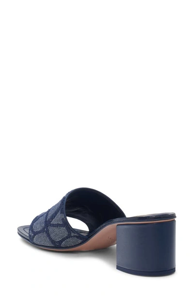 Shop Valentino Vlogo Toile Iconographe Slide Sandal In Melange/ Denim/ Worker