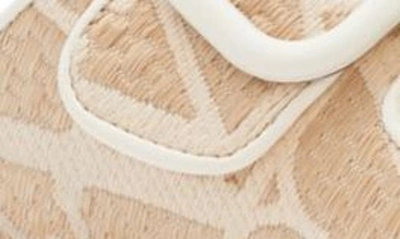 Shop Valentino Vlogo Toile Iconographe Slide Sandal In Naturale/ Ivory