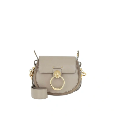 Shop Chloé Small Tess Shoulder Bag In Gray