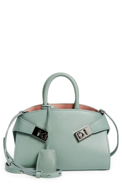 Shop Ferragamo Mini Hug Leather Top-handle Bag In Lucky Charm