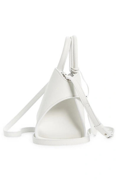 Shop Ferragamo Mini Hug Leather Top-handle Bag In Optic White