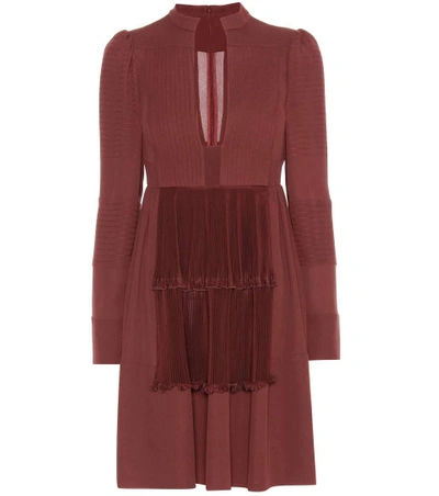 Shop Valentino Silk Dress In Red