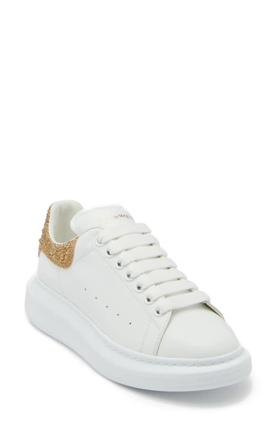 Shop Alexander Mcqueen Oversized Sneaker In White/ Gold