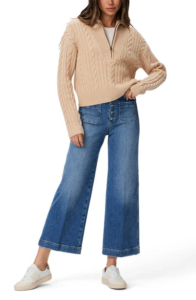Shop Paige Anessa High Waist Ankle Wide Leg Jeans In Lillie