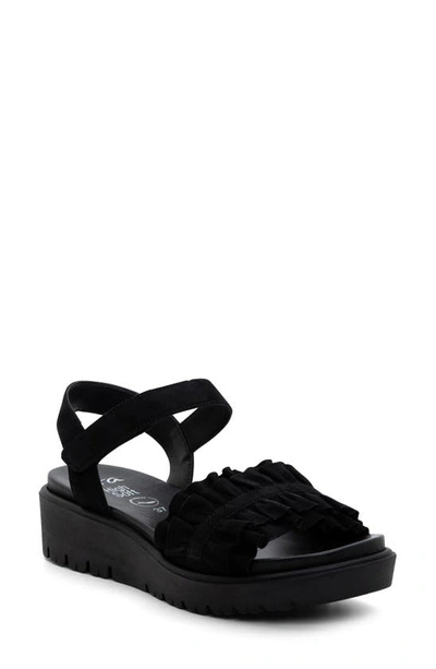 Shop Ara Benton Ruffle Platform Sandal In Black