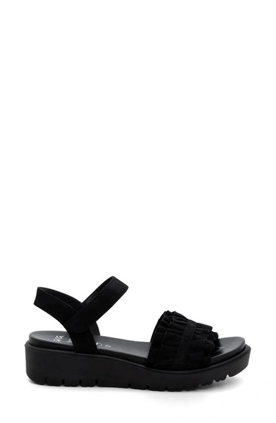 Shop Ara Benton Ruffle Platform Sandal In Black